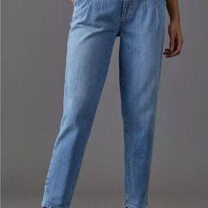 Paige Sarah Ultra High-Rise Pleated Straight Jeans